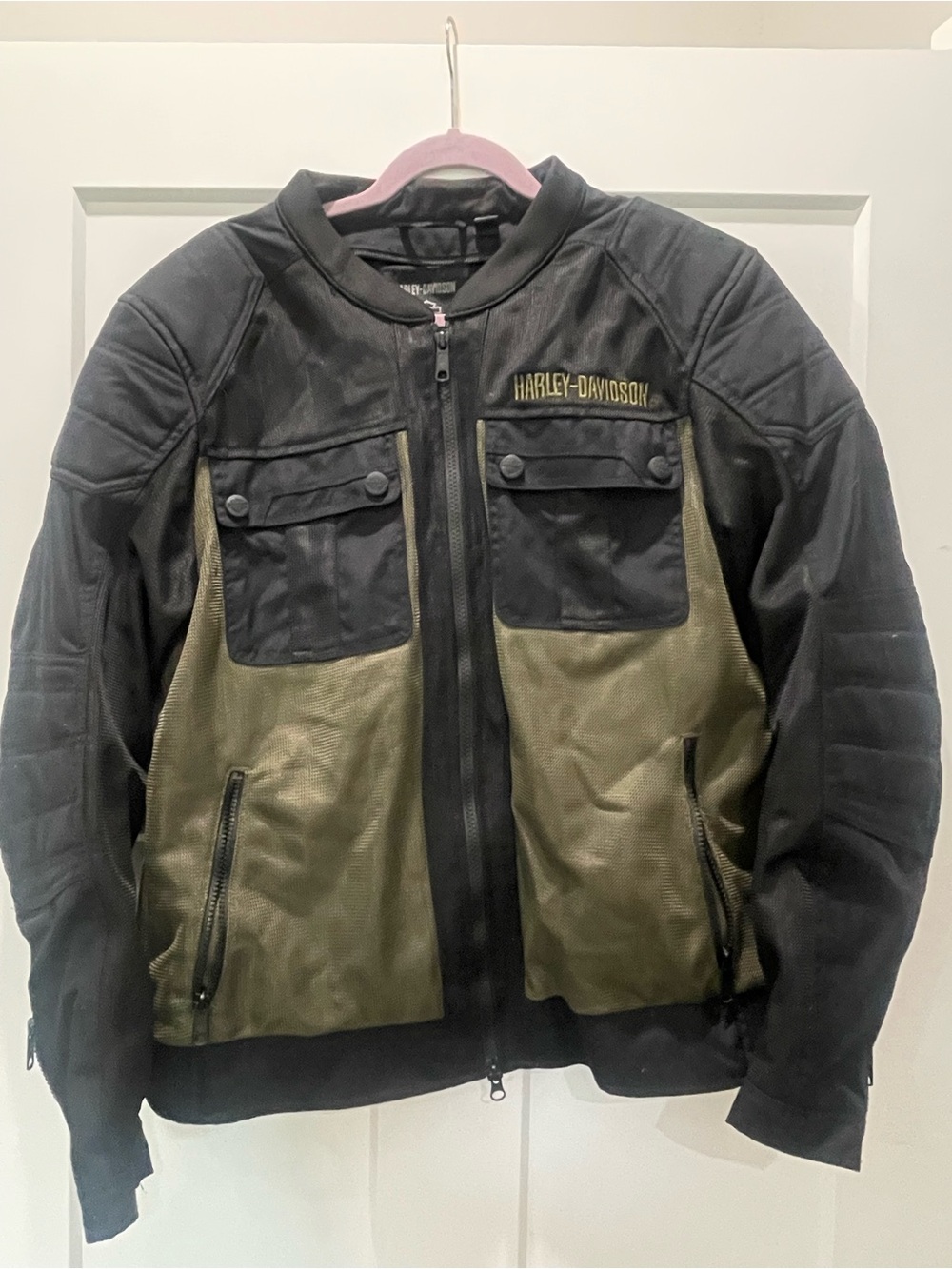 Harley-Davidson Black and Olive Green Military Field Jacket
